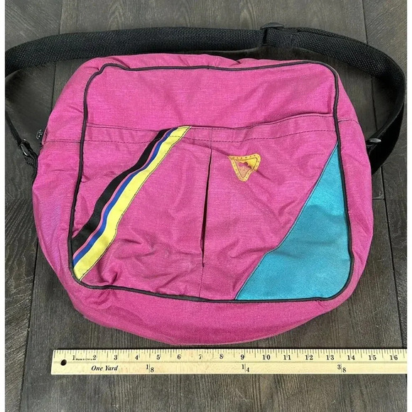 Vintage 80’s Hot Pink Teal Coleman Insulated Zip Cooler With Pockets And Strap - Picture 13 of 14